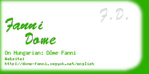 fanni dome business card